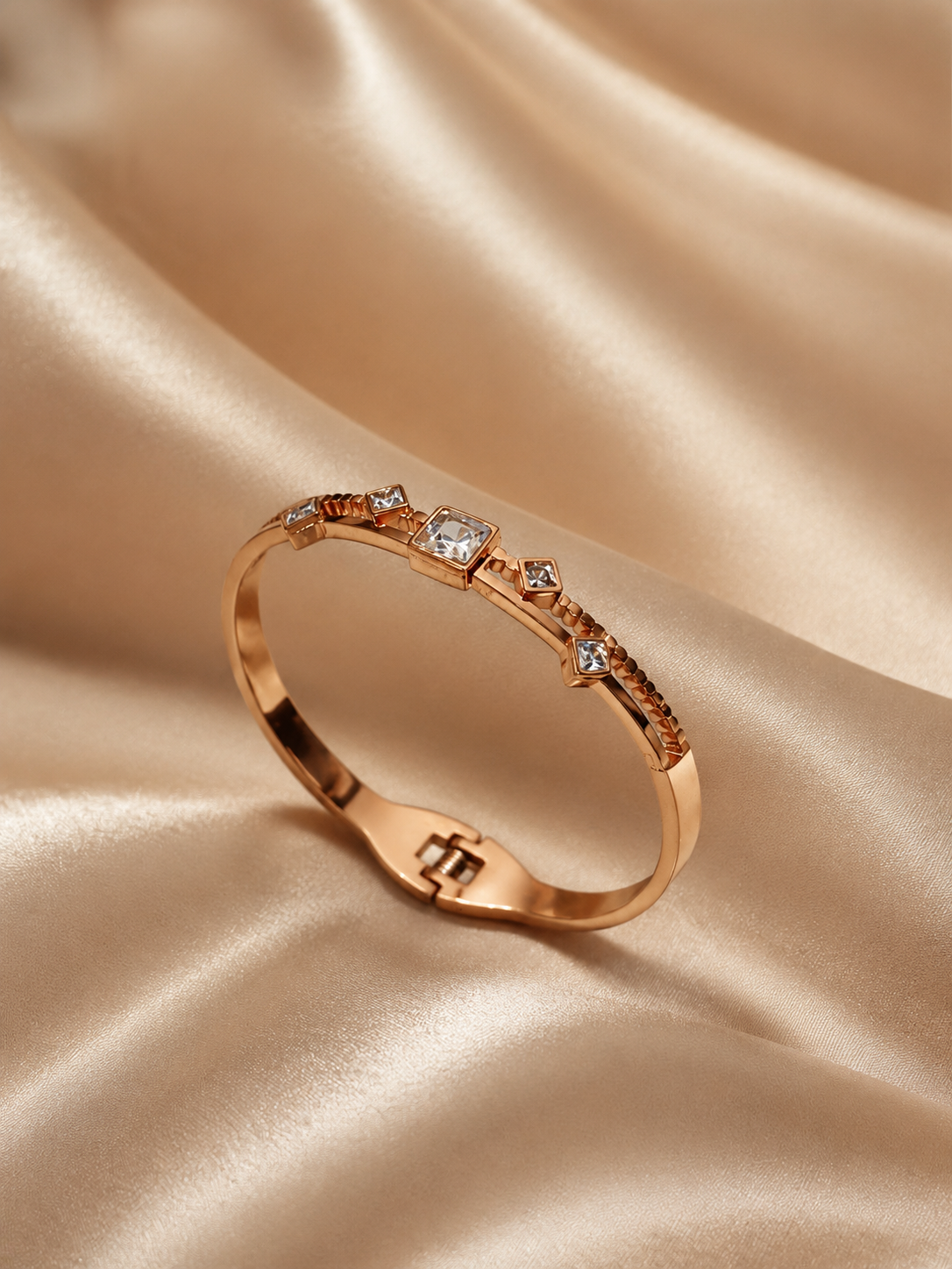 Celestia Crystal Rose Gold Kada