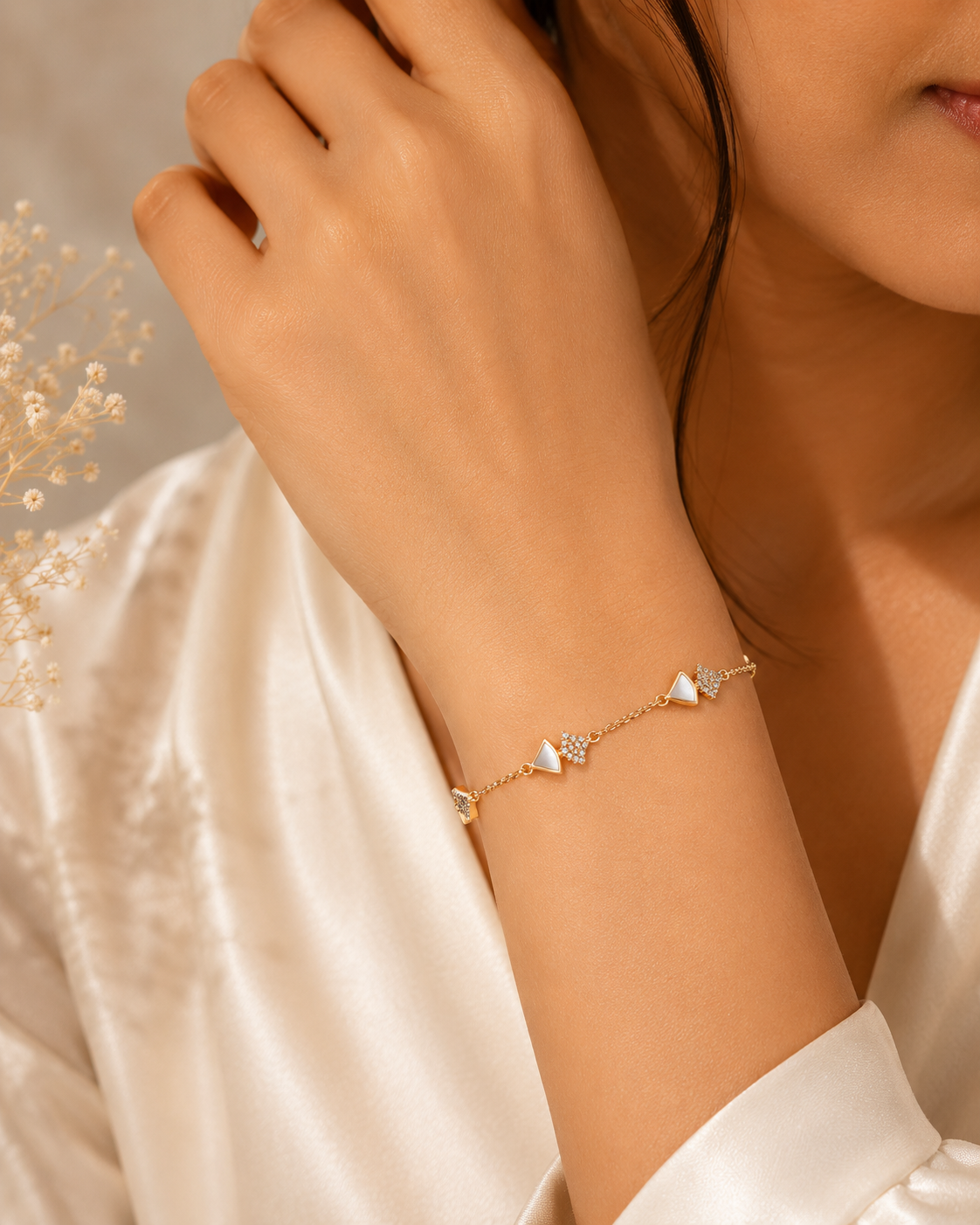 Golden Luxe Geometric Charm Bracelet