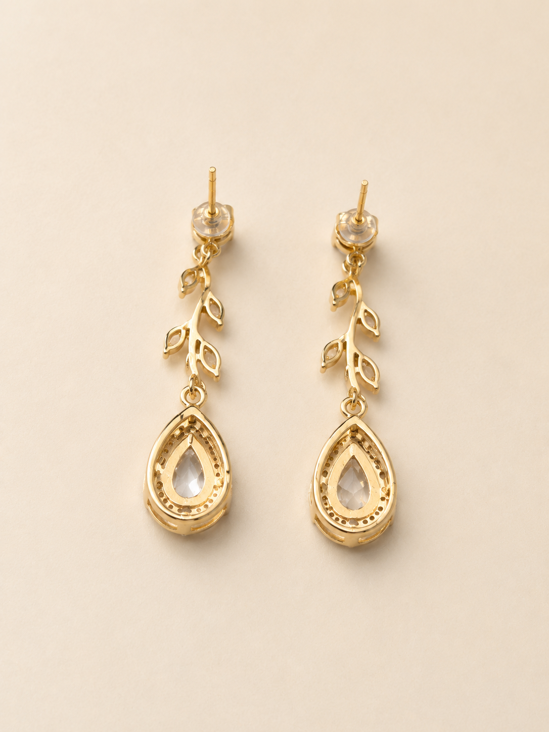 Golden Leaf Teardrop Luxe Earrings