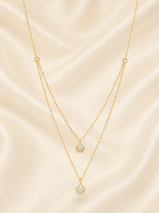 Celestial Spark Double Layer Necklace