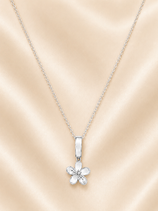 Silver Blossom Charm Necklace