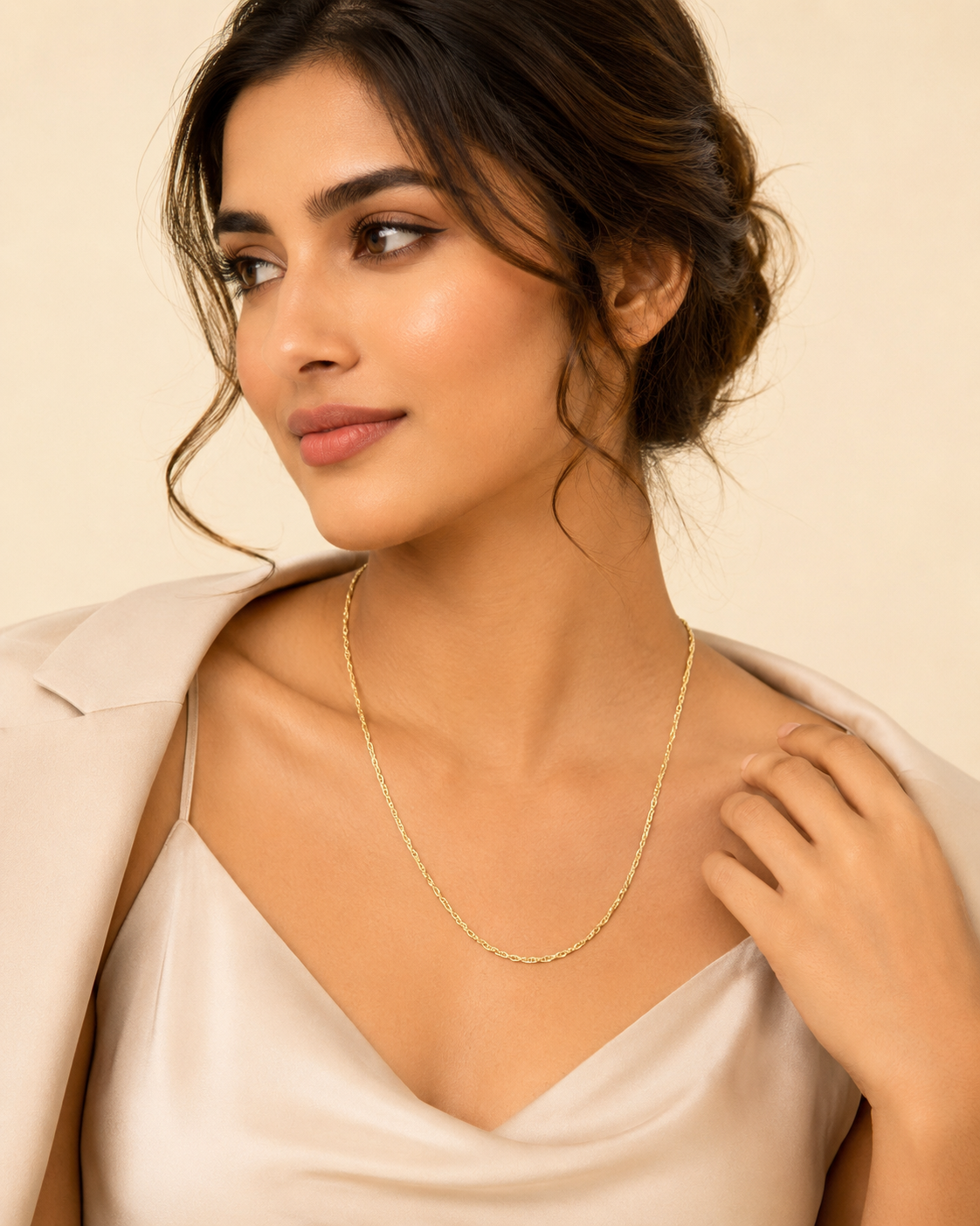 Golden Twist Chain Necklace