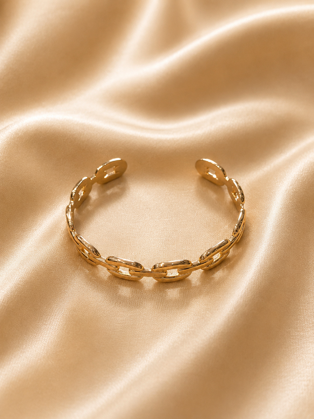Luxury Chain Link Open Cuff Bracelet Set