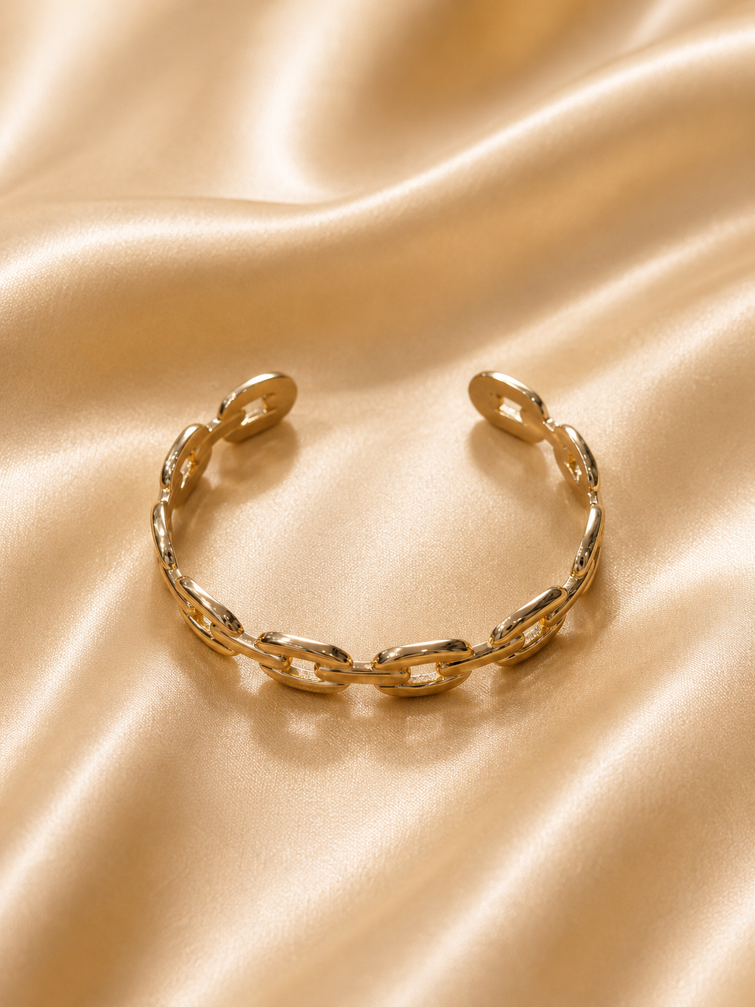 Luxury Chain Link Open Cuff Bracelet Set