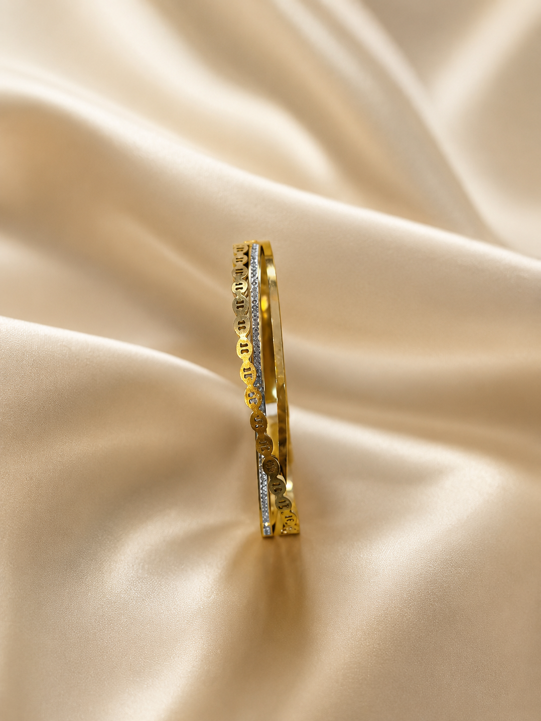Luxury Crystal Layered Gold Bangle Bracelet
