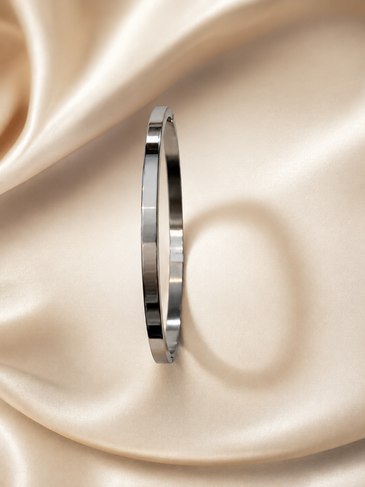 Silver Classic Minimal Bangle Bracelet