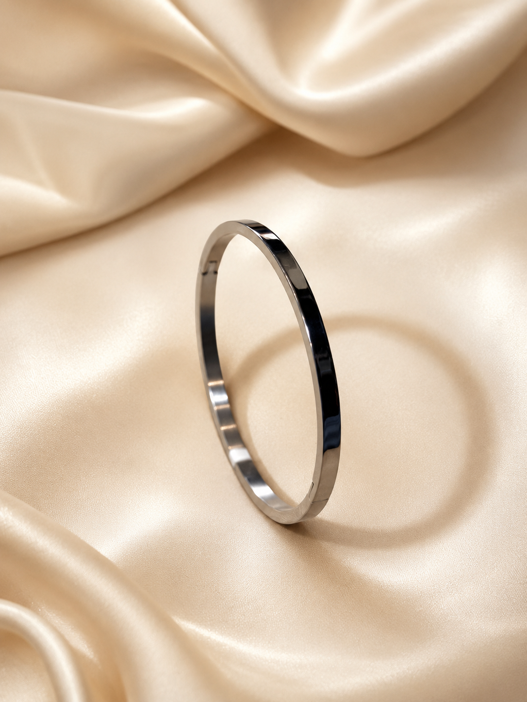 Silver Classic Minimal Bangle Bracelet