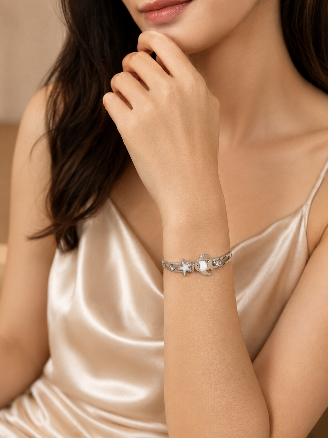 Silver Ocean Charm Bracelet