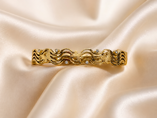 Golden Wave Butterfly Kada