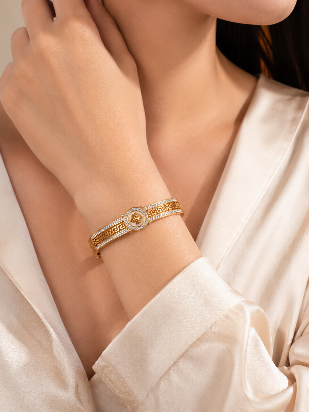 Rose Gold Medusa Greek Kada