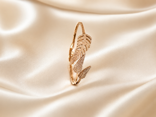 Celestia Leaf Rose Gold Kada
