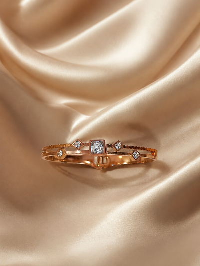 Celestia Crystal Rose Gold Kada