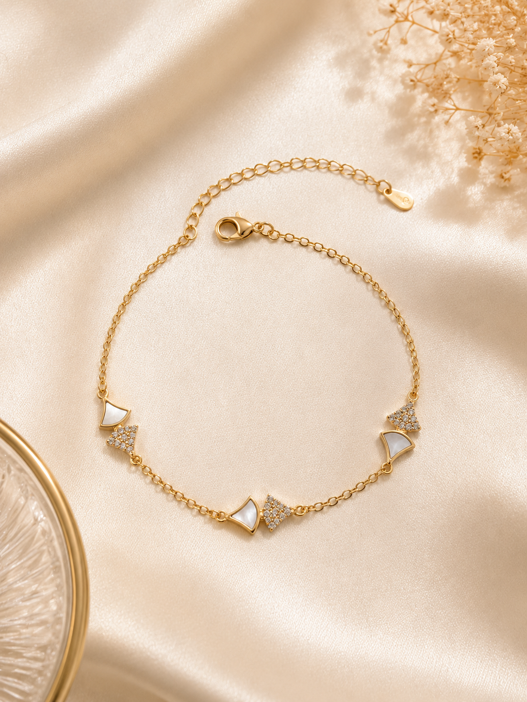 Golden Luxe Geometric Charm Bracelet