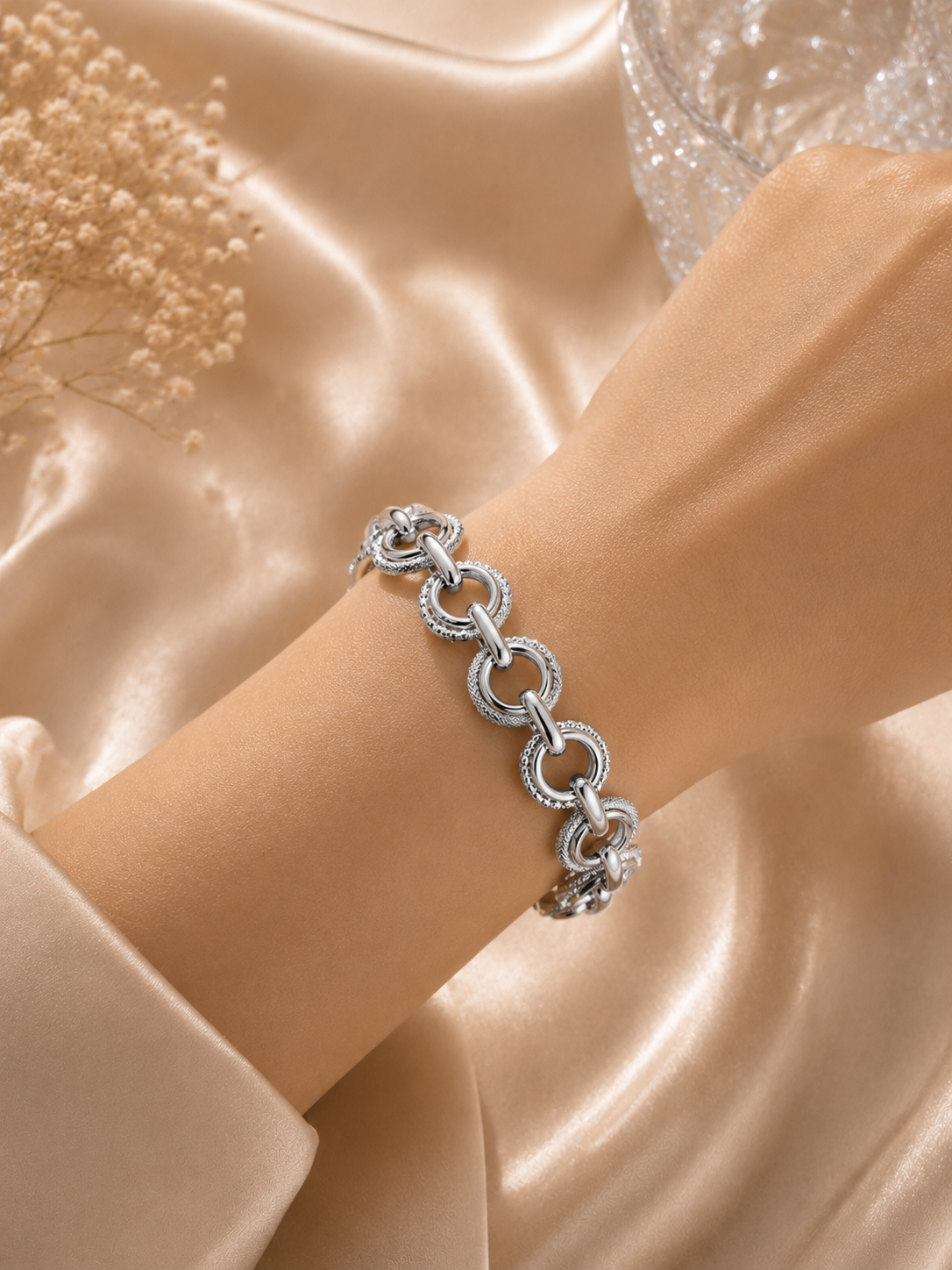 Silver Halo Link Bracelet
