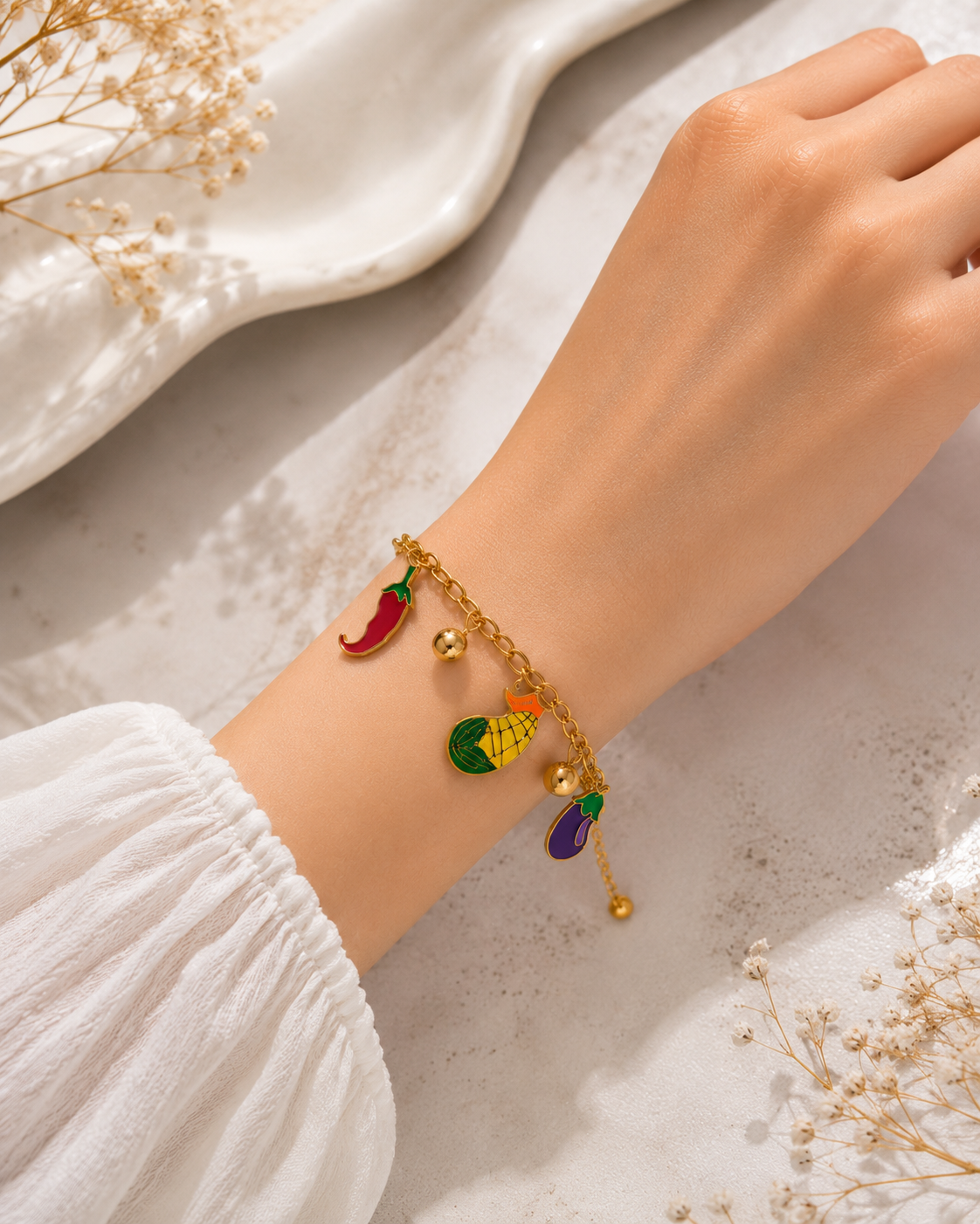 Tropical Charm Gold Bracelet