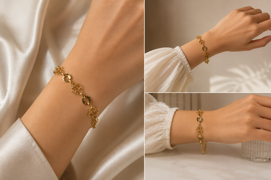 Luxury Gold Clover Chain Bracelet