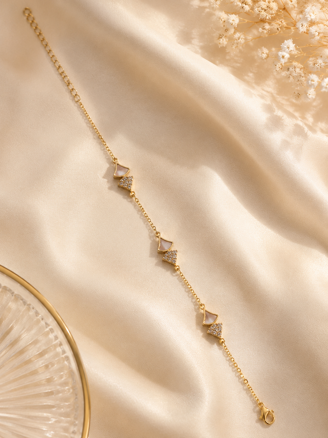 Golden Luxe Geometric Charm Bracelet