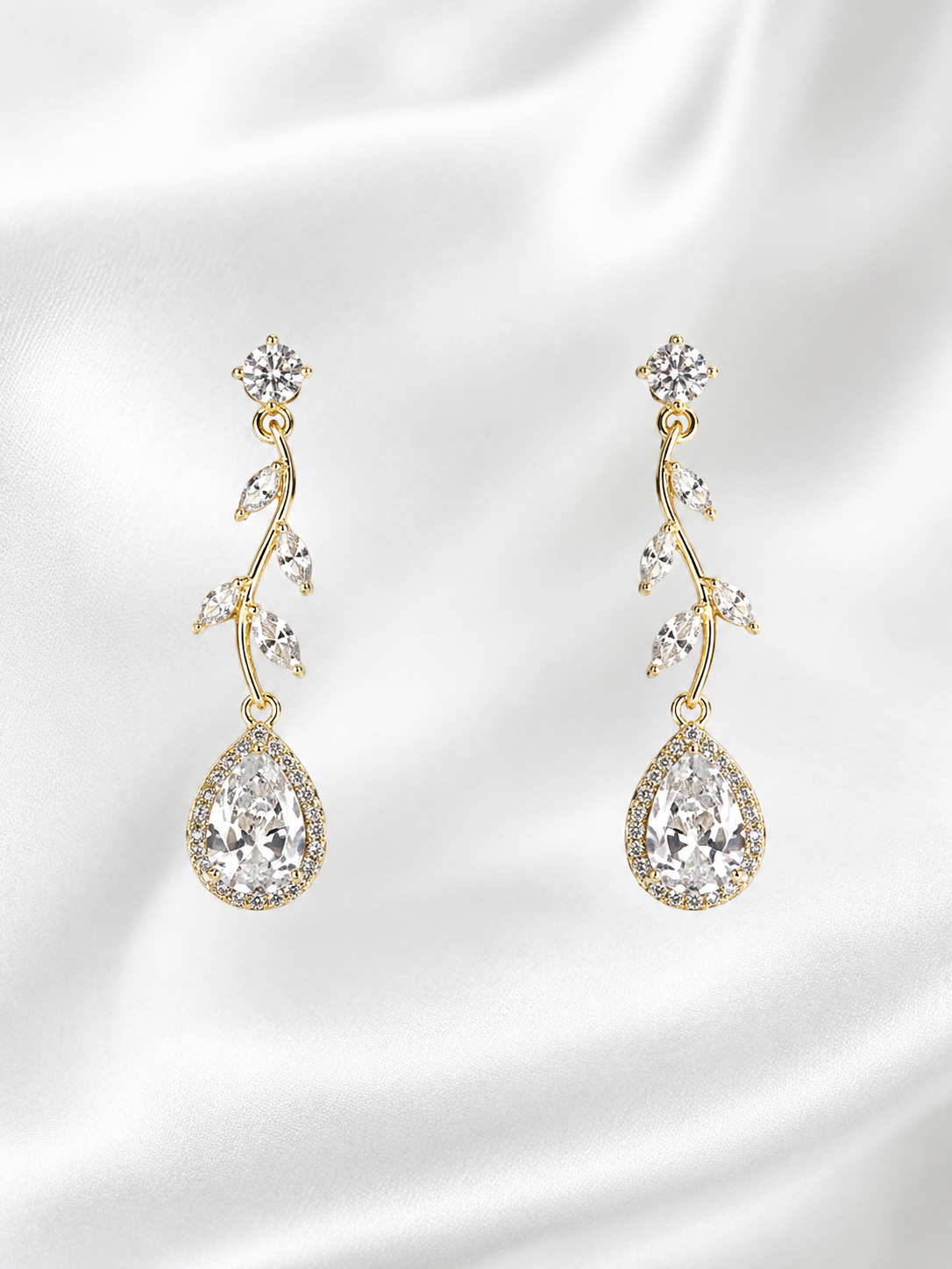 Golden Leaf Teardrop Luxe Earrings