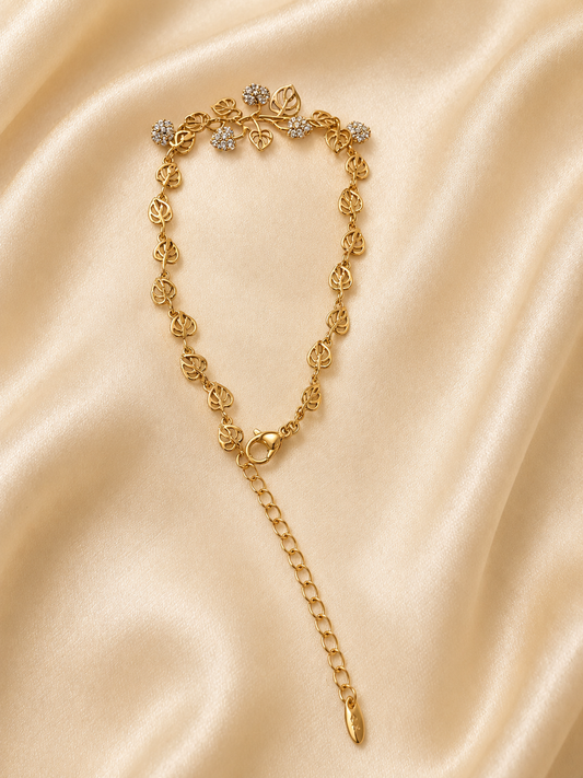 Golden Leaf Charm Bracelet