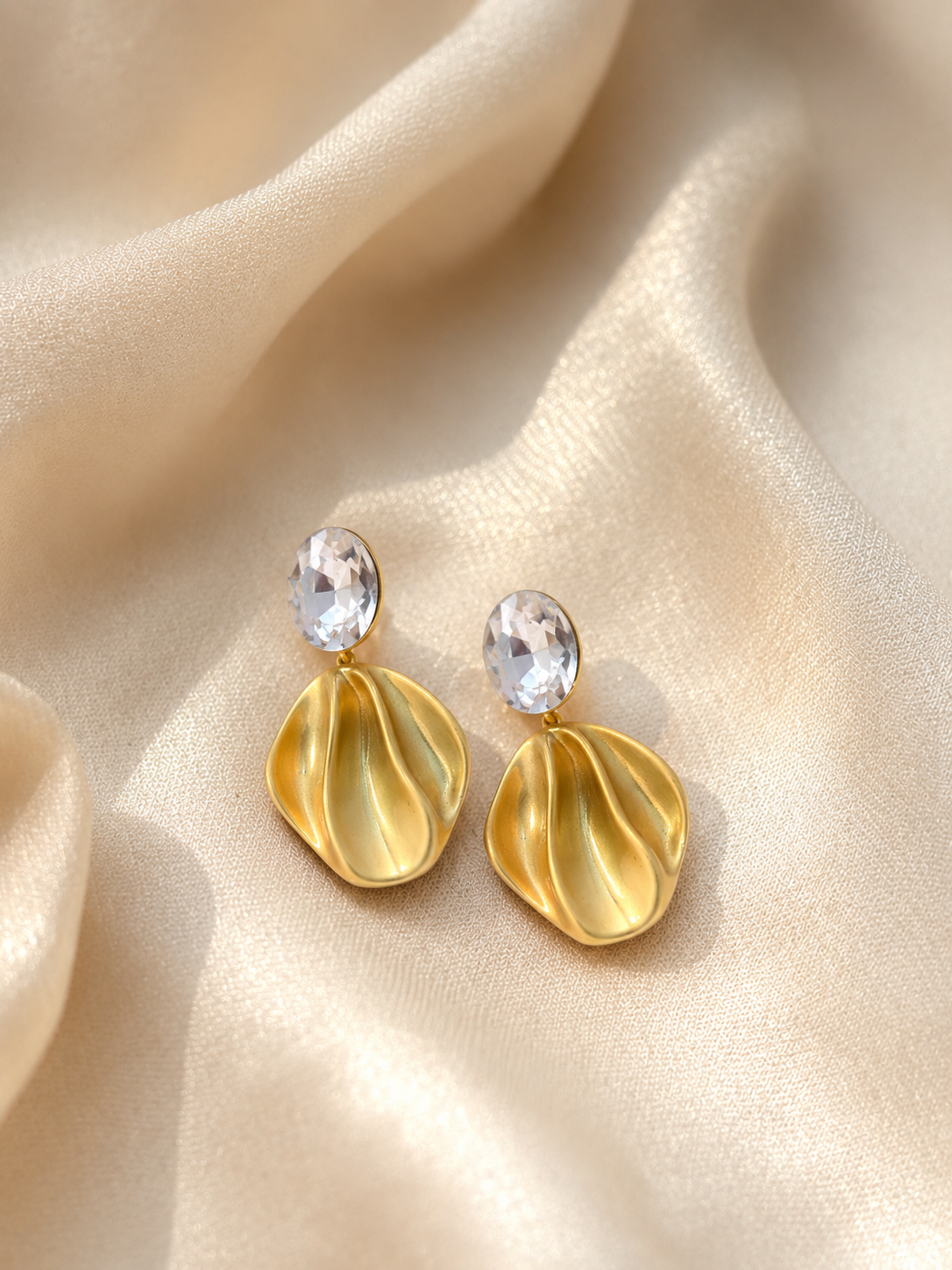 Korean style petal ear rings