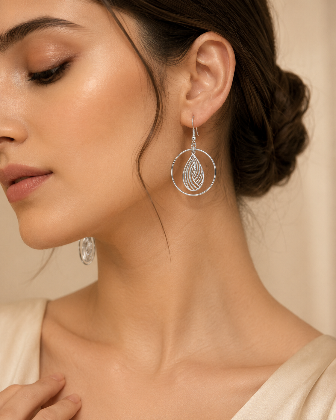 Moonleaf Crystal Hoop Drops