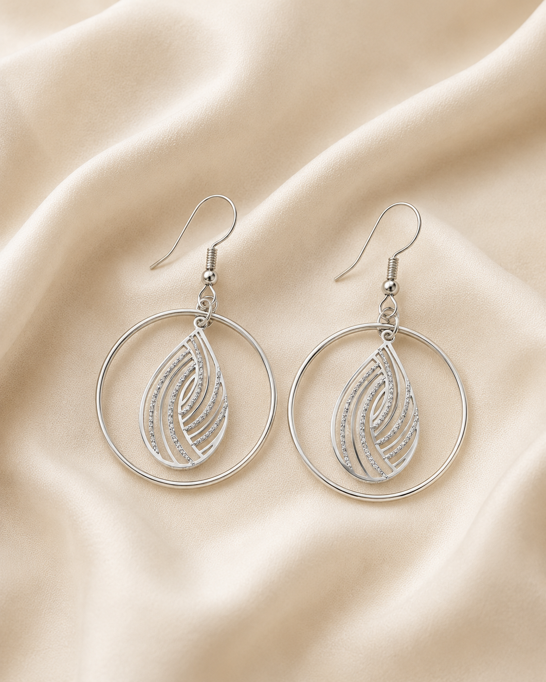 Moonleaf Crystal Hoop Drops