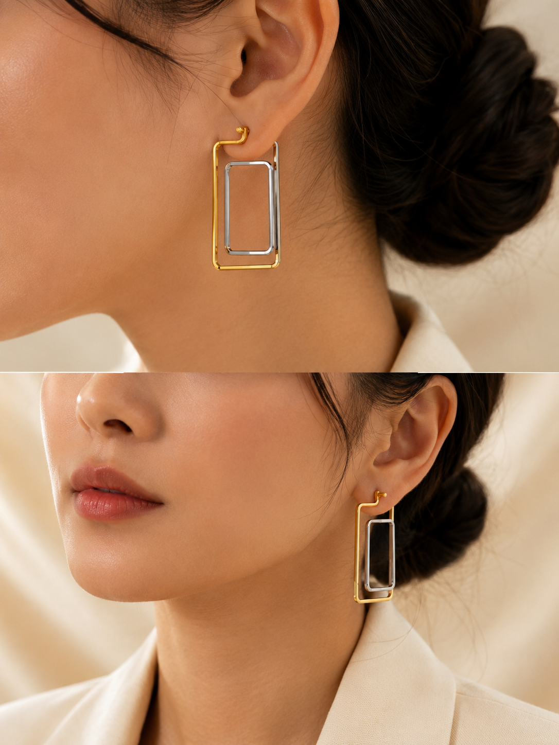 Korean Style Rectangle Earrings