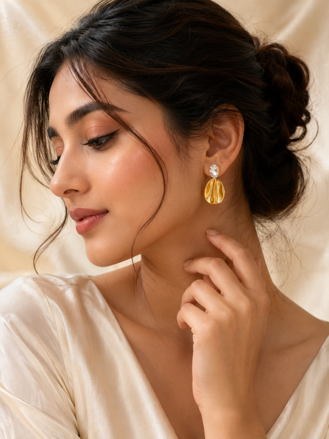 Korean style petal ear rings