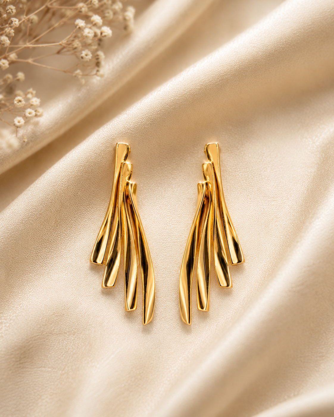 Golden Cascade Luxe Drop Earrings